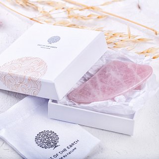 Скребок гуаша (лапка) розовый кварц от Salt of the Earth