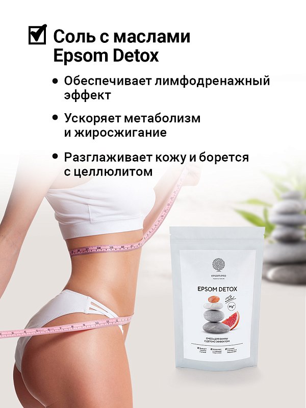 Аромасмесь соли для ванны "EPSOM DETOX" с детокс-эффектом 1 кг 4