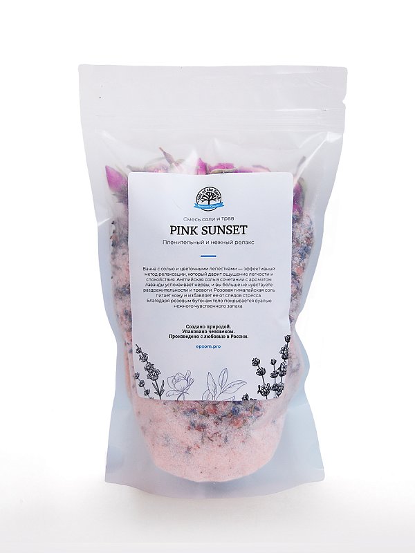 Шиммер-микс для ванны с цветками лаванды и чайной розы «PINK SUNSET» 400 г 1